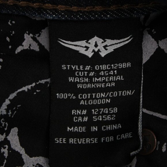 Affliction Cooper Relaxed Boot Jeans Mens 34 Blue Distressed Y2K w/ 30" inseam - Picture 13 of 15